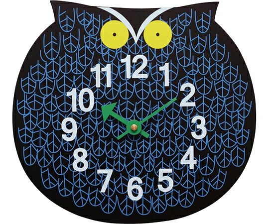 アズワン ジョージネルソン 掛け時計 ZooTimerClock フクロウ GN901 1個