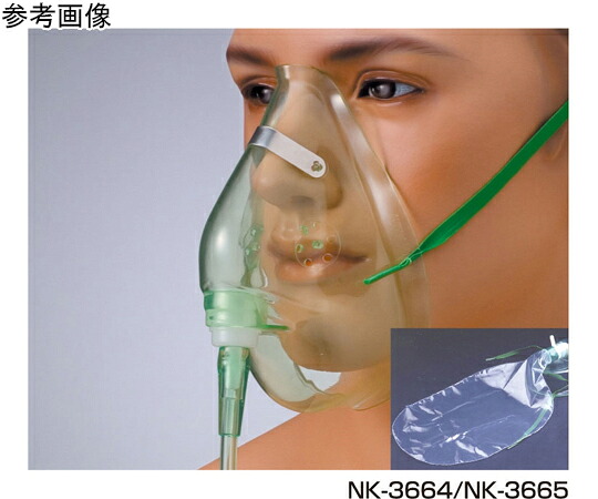 アイデアル・メディカル アイデアルM 酸素フェースマスク リザーバーバッグ付 成人用 600mL スタンダード ID-3665 1箱(10個入)