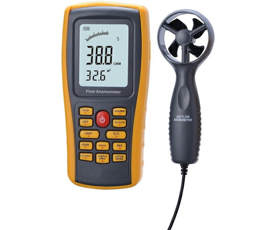 BENETECH 引きはなつ型風速風量計（本体記憶装置7888件資料ロガーマイコンホンブルグ帽付） 1台 GMAR866