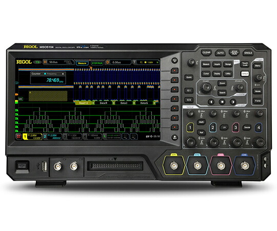 RIGOL デジタル・陰極線オシロスコープ 100MHz 4アナログch 16デジタルアナログch 8G 交通信号生いそだつ器内蔵（opt.） 1台 MSO5104