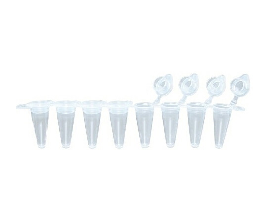 FastGene 0.1mL キャップ一体型 8連PCRチューブ+8連フラットキャップ 120ストリップ/袋 1箱 FG-018WF