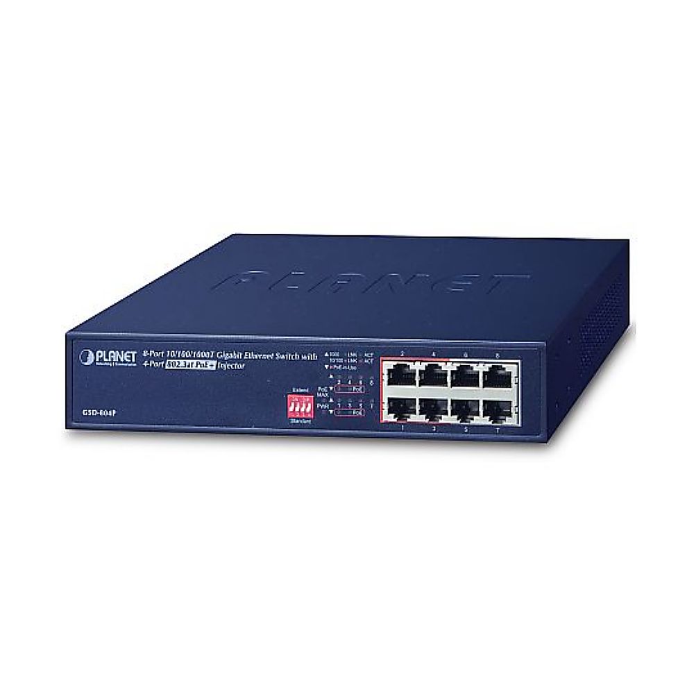 PLANET Technology PoE+ギガビットイーサネットスイッチングハブ 8ポート 1台 GSD-804P