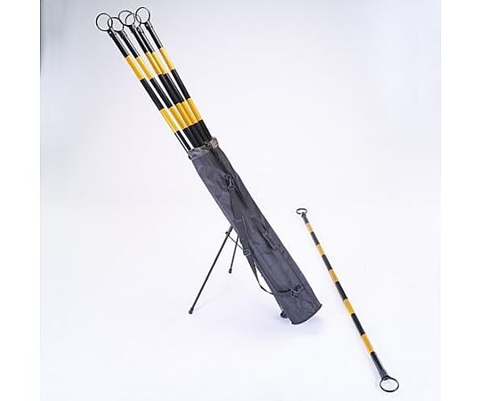 ミツギロン 2.0m ガードバー（黄/黒-6本/自立式バッグ付） 1セット EA983FV-2S