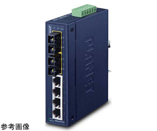 PLANET Technology 産業用スイッチングハブ 100BASE-TX 4ポート マルチモード光SC 2ポート付 1台 ISW-621