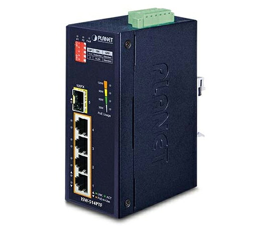 PLANET Technology 産業用PoEスイッチングハブ 100Base-TX4ポート SFP 1ポート付 1台 ISW-514PTF