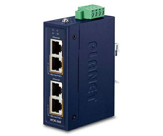 PLANET Technology 産業用PoE+インジェクター 2ポート 1台 IPOE-260