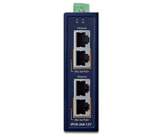 PLANET Technology 工業用PoE+インジェクター 2界面 1台 IPOE-260-12V