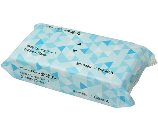 土地商事 ペーパータオル 中判（レギュラー大きさ） 1入れもの(200枚×54容器に並べる入) 1入れもの(200枚×54容器に並べる入) WS6480