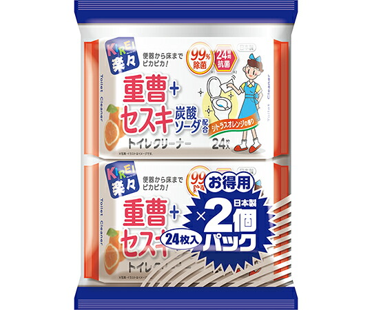 ティー・エイチ・ティー KIREI楽々重炭酸ソーダセスキ除菌室内用便器洗浄剤 24枚×2個入 1風呂敷き包み(24枚×2個入) 7-5240-11