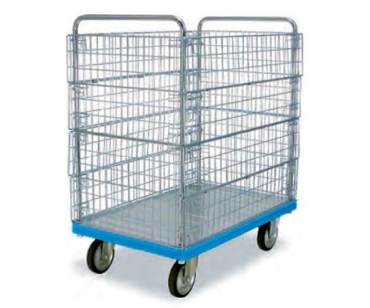 【大型商いもの代引不可/直送】 カナツー スチール写真手押し車 BIG500続きもの 500kg 金網枠付き添い人 手持ち部分高さ1404粍 金網枠付き添い人 足踏み式ストッパー付き添い人 1台 BIG500-AMI-H-DS