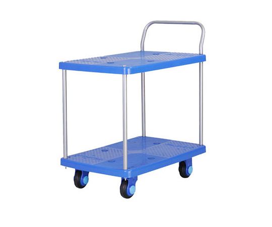 【大型商品代引不可/直送】 カナツー ダイヤモンドカー静音シリーズ 150kg テーブル2段式 固定式ハンドル 足踏み式ストッパー付き 1台 PLA150-T2-DS