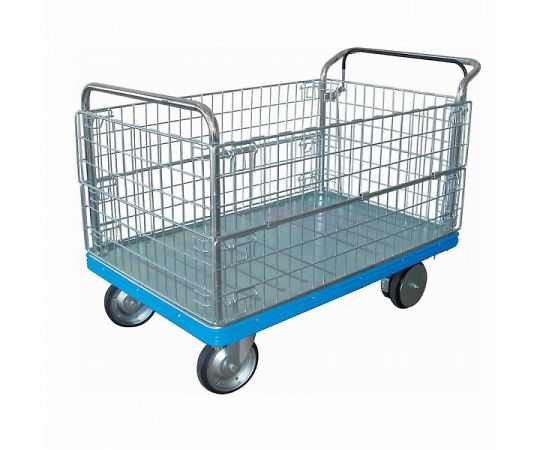 【大型商いもの代引不可/直送】 カナツー 膜鳴楽器うち切り手押し車つづき物 500kg 金網枠付き添い人 1台 BIG500-AMI-DB