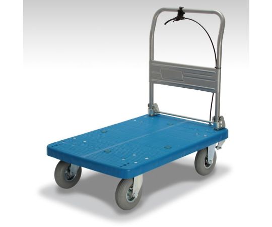 【大型商品代引不可/直送】 カナツー プラスチック台車 ハンドストッパーシリーズ 200kg 折りたたみ式ハンドル 1台 PLA300-DX-HP-HS