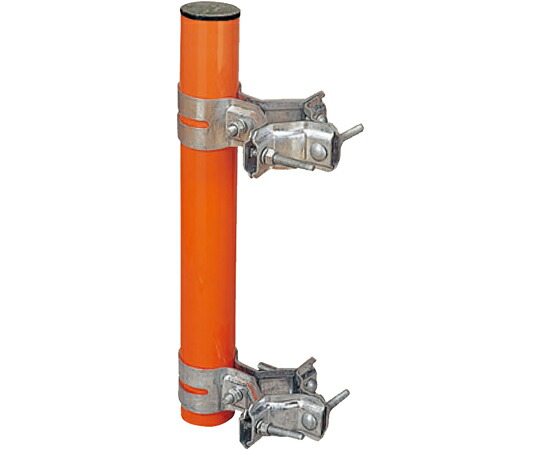 信栄物産 共架金具 補助ポール76.3mm×500mm オレンジ 1個 D-6