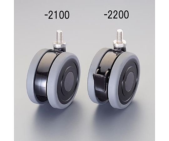東信製作所 100mm キャスター（ツインホイール/TPE/SUSネジ） 1個 EA986TA-2100