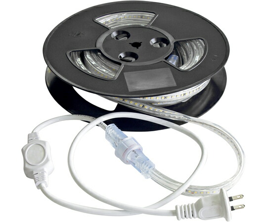 富士倉 LEDロープライト 両面発光 白 5m（電源付き） 1巻 FRL-W5M-W