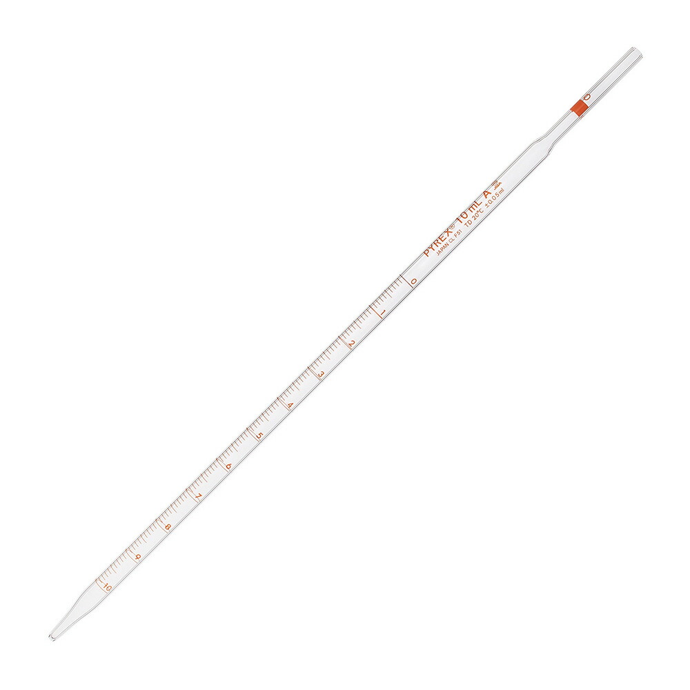 コーニング・PYREX メスピペット（JIS規格） 10mL 校正証明書付 1個 7065JIS-10