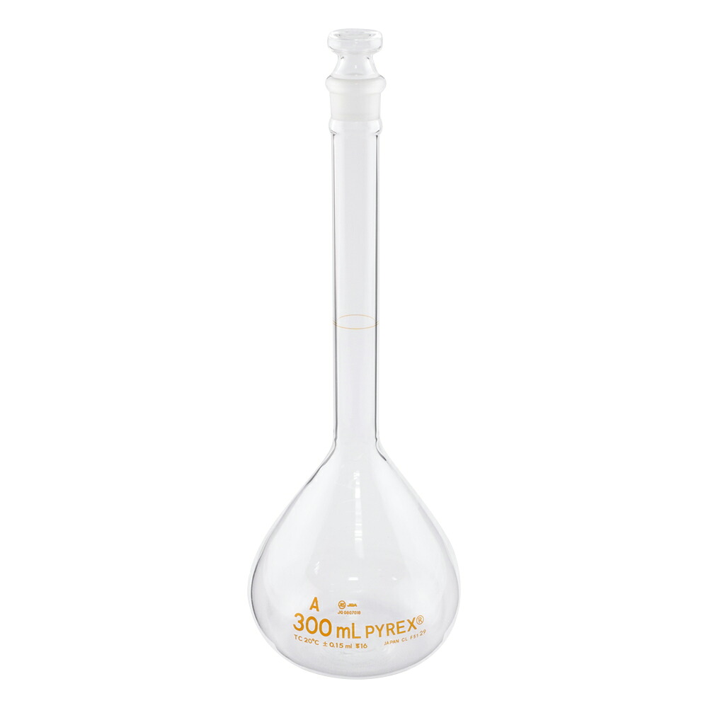 コーニング・PYREX 刃針瓶（JIS標準尺度）300mL 目盛り調整証拠だてる検面調書 1個 5640JIS-300