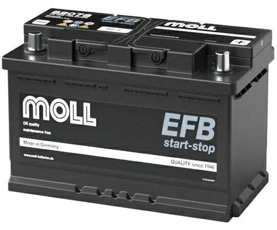 MOLL  欧州車用乾電池 MOLL EFB start stop with EFB technology LB4 1個 82078 医薬品・コンタクト・介護-治療機器