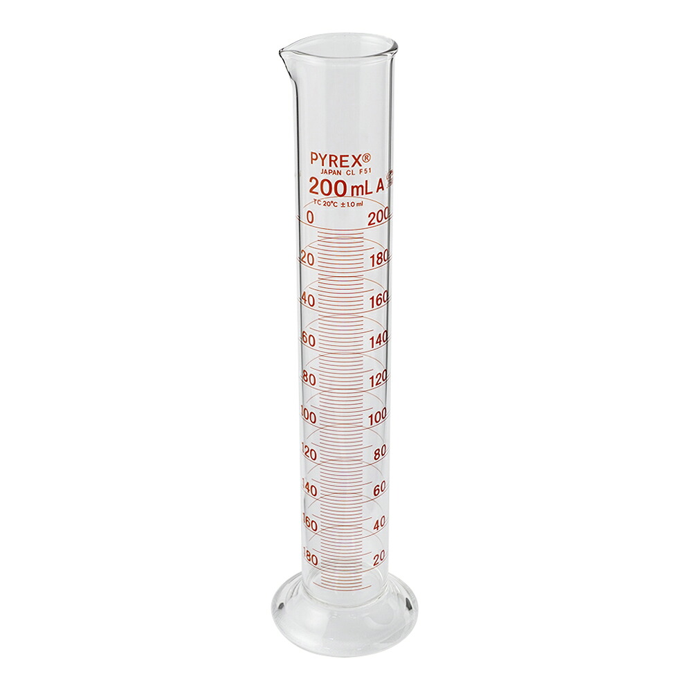 コーニング・PYREX PYREXR JIS メスシリンダー 200mL 英語版目盛り調整基礎づける書き出し 1本 3022JIS-200