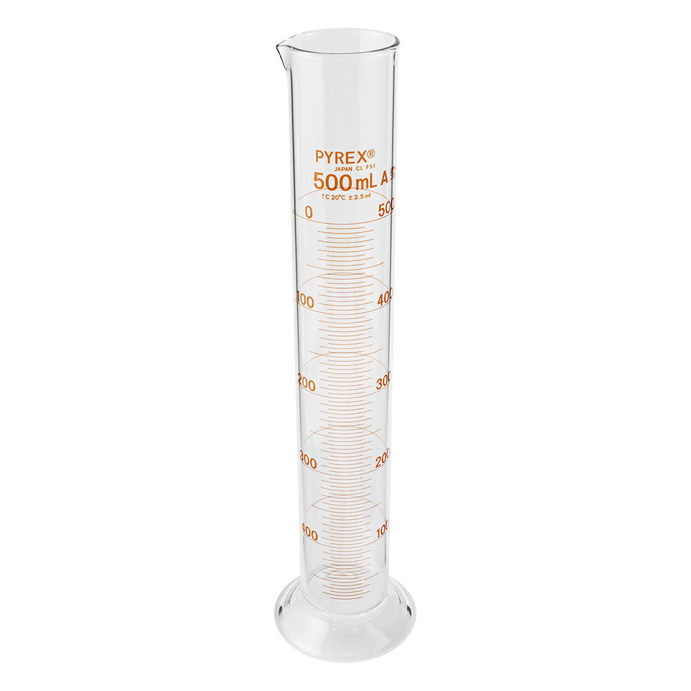 コーニング・PYREX PYREXR JIS メスシリンダー 500mL 英語版目盛り調整基礎づける付け出し 1本 3022JIS-500