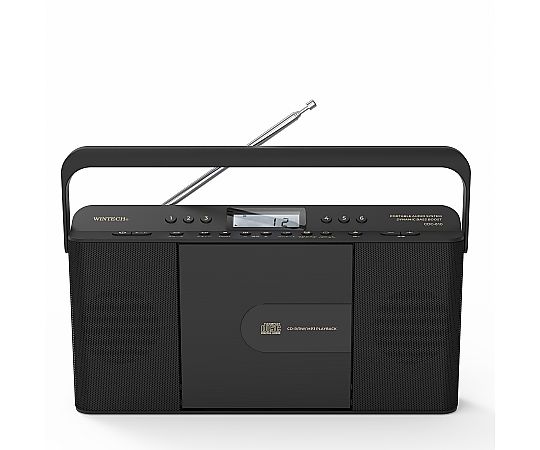 WINTECH CD時辰儀ラジオ受信機 黒いこと 1台 CDC-810K