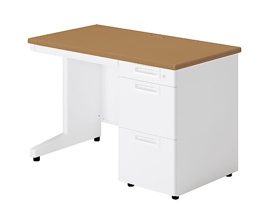 【大型商いもの代引不可/直送】 つけ加える SA続きもの 片袖机 L字脚 W1100×D600粍 ミディアムウッド/白いこと 1台 SA-N116A-3 T2/W4