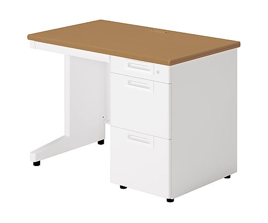 【大型商品代引不可/直送】 プラス SAシリーズ 片袖机 L字脚 W1000×D600mm ミディアムウッド/ホワイト 1台 SA-N106A-3 T2/W4