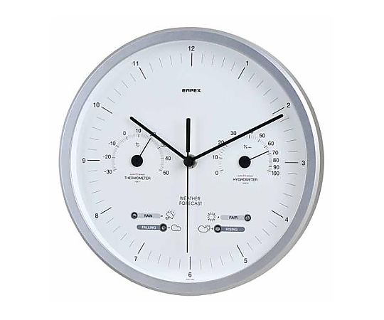 エンペックス気象計 φ265mm 掛時計（温度・湿度計付） 1個 EA798CN-15