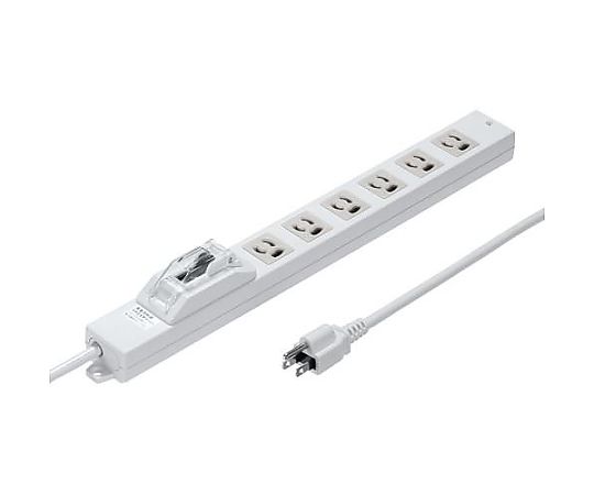 サンワサプライ AC125V/15Ax1m 水道栓（6口/3P/短絡ブレーカー） 1個 EA815GM-354