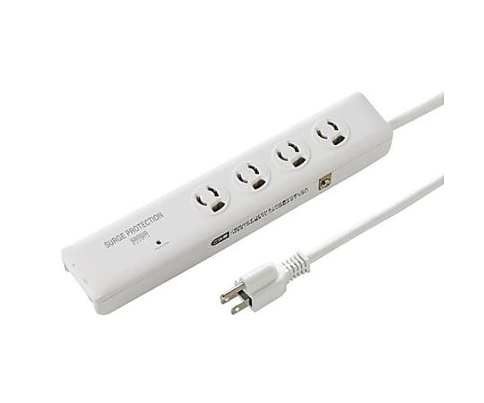 サンワサプライ 125V/15Ax2m タップ（4口/電話回線雷ガード付） 1個 EA815GM-391