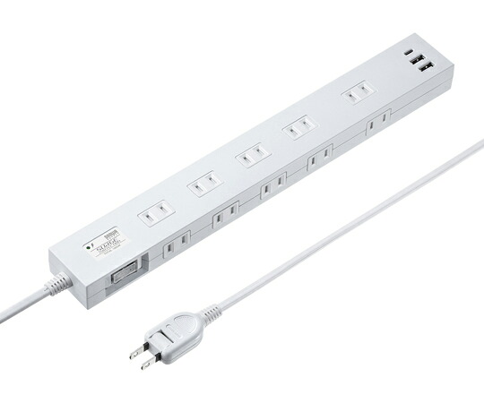 サンワサプライ USB充電機能付きタップ ホワイト 10個口 1m 1個 TAP-SP2110NUC-1W