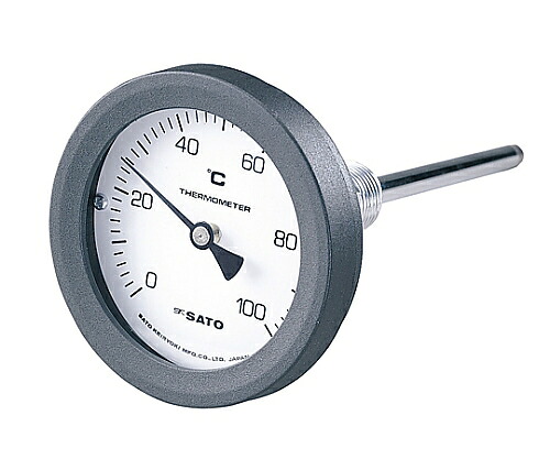 佐藤測量器製造所 バイメタル式体温計 2087-00 0～50℃ 100粍 BM-T-75P 1書き割り