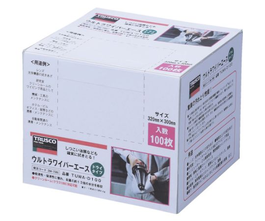 店内全品ポイント5倍★要エントリー★【おまとめお得な2個セット】トラスコ中山 ウルトラワイパーエース ドライタイプ 100枚入 TUWA-D100 1箱(100枚入)|Shop de clinic店
