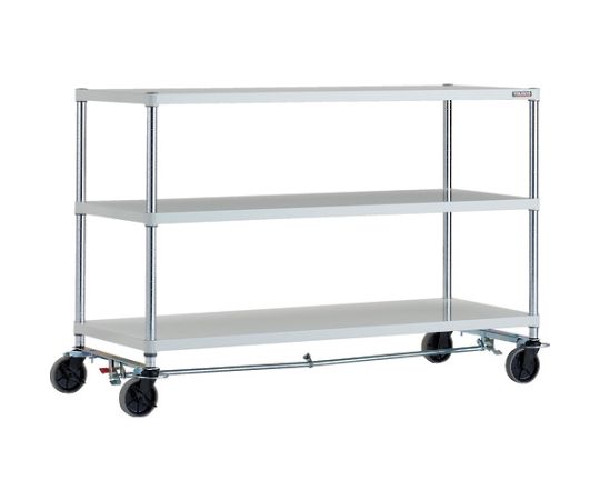 トラスコ中山 フェニックスラック　1500X600　3段　U車輪4輪S付　W色　抗菌粉体塗装 PER-3563-U125-B4-W 1台