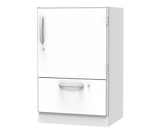 店内全品ポイント5倍★要エントリー★【メーカー直送】ナビス(アズワン) 材料キャビネット(ロータイプ・棚板+引出) 664×550×1050mm 片開き扉 1個【代金引換不可】|Shop de clinic店