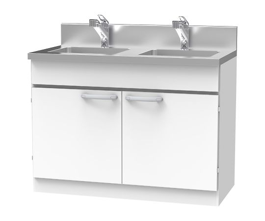 【製造業者直送】ナビス（アズワン） 原料品収納家具（シンク） ダブル 1200×600×1050粍  1個【必要経費取り替えっこ不可】 医薬品・コンタクト・介護-その他