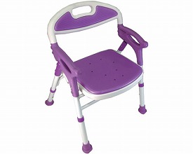 ※折りたたみｼｬﾜｰﾁｪｱｰ楽湯7550ST　ﾊﾟｰﾌﾟﾙ 島製作所