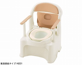 【送料無料】【専門家による１年間の無料介護相談付】ポータブルトイレきらく　やわらか便座・脱臭器付 (48111)