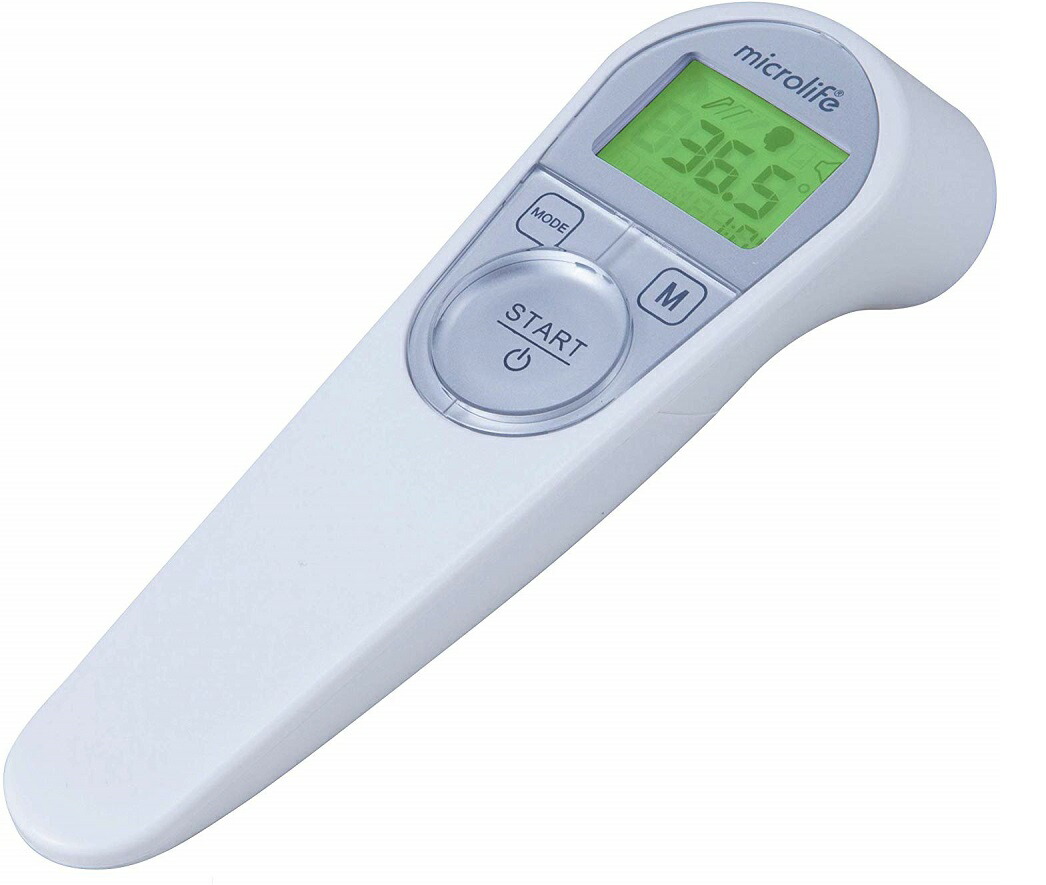 店内全品ポイント5倍★要エントリー★【おまとめお得な２個セット】【国内認証品】Microlife 非接触式体温計 NC200 検温1秒 バックライト付 距離センサー付 保管ケース付【管理医療機器】｜Shop de clinic店