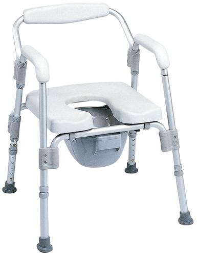 折りたたみ式飾り気の無い室内用便器 ｿﾌﾄU字座面 (5座標軸自然調整 2.5糎ﾋﾟｯﾁ) HT2091 入数：1