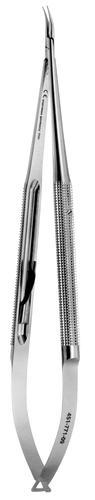 BONIMED LIGHT FLEXﾏｲｸﾛ持針器 ﾗｳﾝﾄﾞﾊﾝﾄﾞﾙ 弯曲 185mm ｷｬｯﾁ付 入数：1