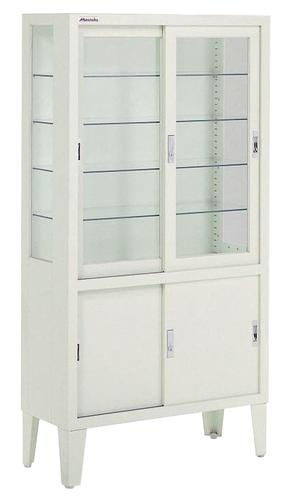 【メーカー直送】ﾌﾟﾗﾑ 器械戸棚 ｽﾁｰﾙ製 W1500×D450×H1700mm引戸式 PR-214 入数：1【代引不可】