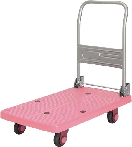 店内全品ポイント5倍★要エントリー★【メーカー直送】静音・軽量運搬車200kg(ハンドル折りタタミ式) ピンク PLA200M1-DX 入数:1【代引不可】|Shop de clinic店