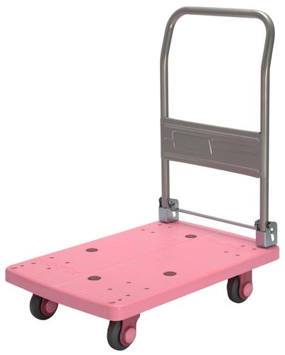 【メーカー直送】静音･軽量運搬車150kg(ﾊﾝﾄﾞﾙ折りﾀﾀﾐ式) ｽﾄｯﾊﾟｰ付 ﾋﾟﾝｸ PLA150-DX-DS 入数：1【代引不可】