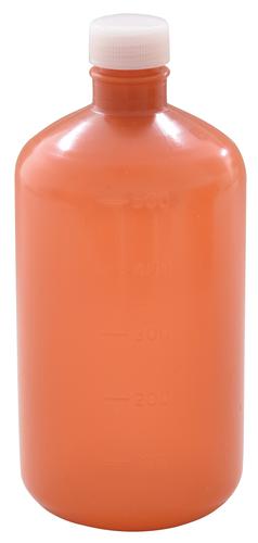 ｹｰｴﾑ PP外用瓶 500ml 無菌化済 本体茶 ｷｬｯﾌﾟ白  入数：50 衛生日用品・衛生医療品-その他-医薬品・コンタクト・介護