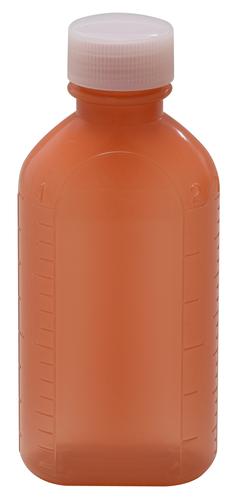 ｹｰｴﾑ PP投薬瓶B型 100ml 滅菌済 本体茶 ｷｬｯﾌﾟ白 B-100茶 入数：200