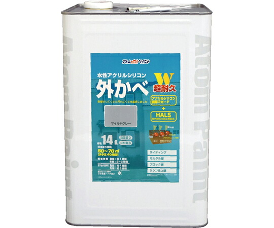 アトムサポート 水性アクリルシリコン外かべ用 14L マイルドグレー 販売単位：1個 22,775円