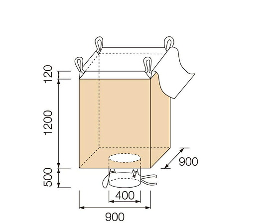 HIDAX フレコンバック □900×1200mm 1セット(10袋入) 1200FHS 販売単位:1セット(10袋入)