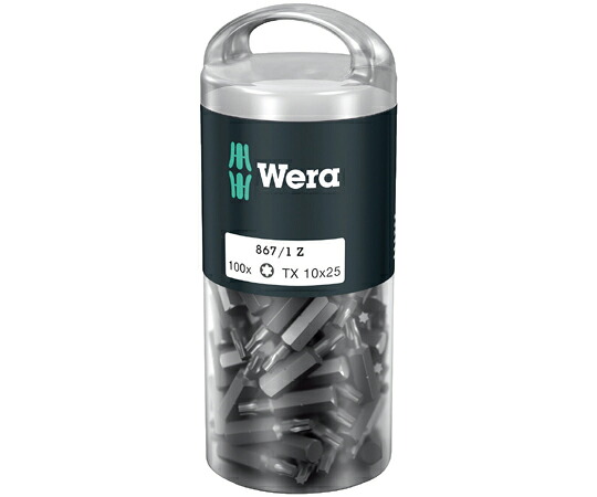 Wera 差込角1/4インチ トルクスビットセット TX10×25mm 100本 072446 販売単位：1セット(100点入)